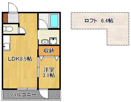 LINDY TONNO(1LDK/2階)の間取り写真