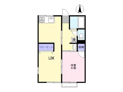 クララハイツ(1LDK/2階)の間取り写真