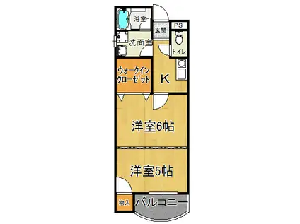 カサメントさとう(2K/3階)の間取り写真