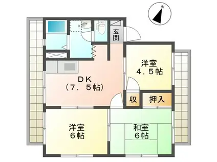 シェリール坂本(3DK/3階)の間取り写真