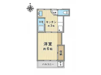 松井荘(1K/2階)の間取り写真