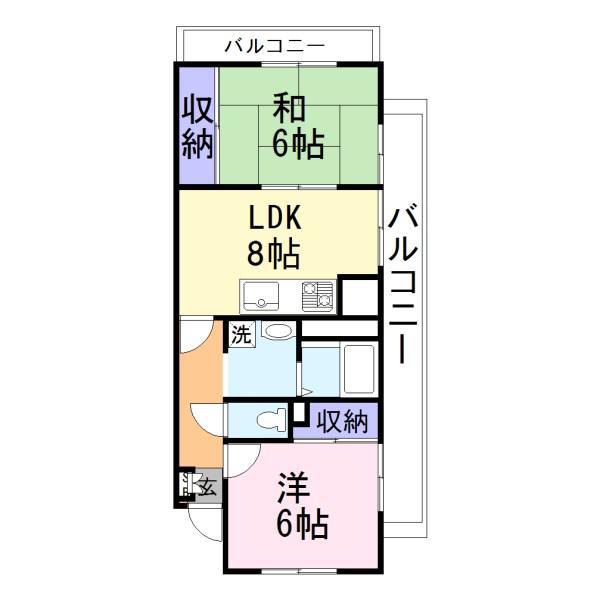東邦パレス(2DK/3階)の間取り写真
