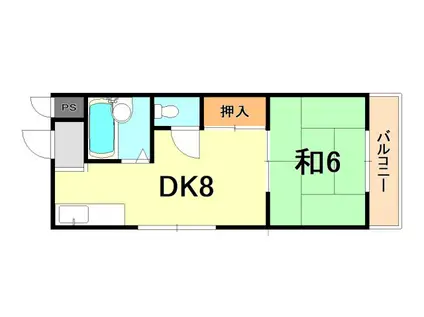 サンハイムいずみ(1DK/2階)の間取り写真