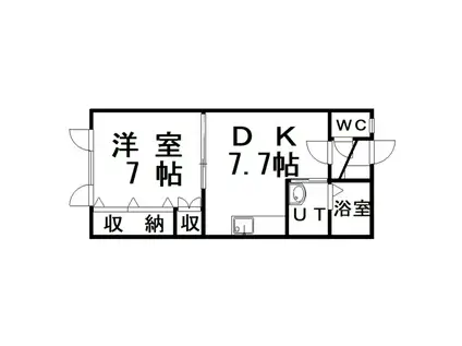 ハイツ大樹II(1DK/2階)の間取り写真