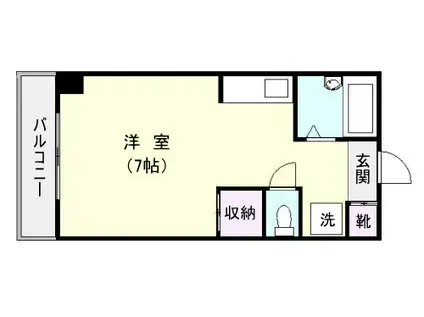 アップルコート紫原IV(ワンルーム/4階)の間取り写真