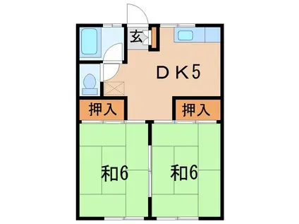 成川ハイツ(2DK/1階)の間取り写真