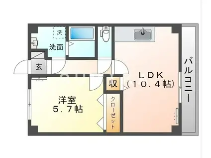 PRESENCE今8丁目(1LDK/3階)の間取り写真