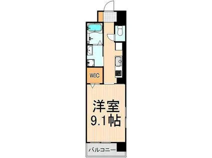 ハッピーノ・コア(1K/2階)の間取り写真