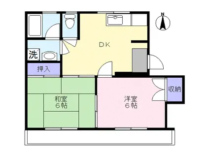 HBマンション(2DK/2階)の間取り写真