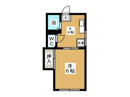 グリーンコーポ(1K/1階)の間取り写真