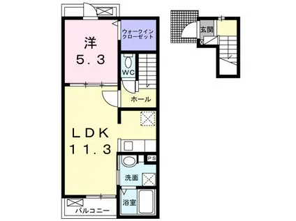 ハイツ HAYASHI 1(1LDK/2階)の間取り写真