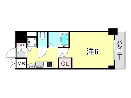 プレサンス神戸西スパークリング(1K/7階)の間取り写真