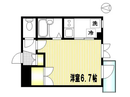 堀口ビル(1K/2階)の間取り写真