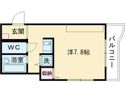 オリエンタルマンションI(ワンルーム/2階)の間取り写真