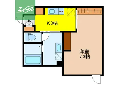 アイエフエアリーコート(1K/3階)の間取り写真