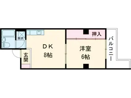 ヨシモトハイツ(1LDK/2階)の間取り写真