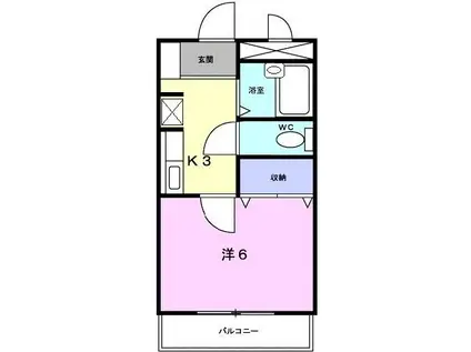 ラカーサ壱番館(1K/1階)の間取り写真