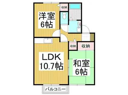 セジュール橘(2LDK/2階)の間取り写真