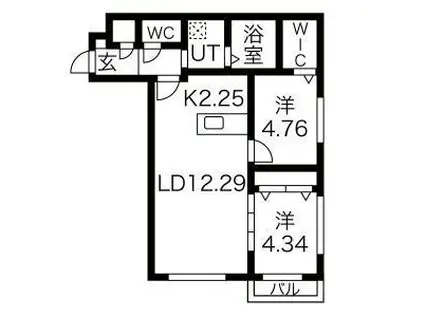 GRAN-平岸4-4MS(2LDK/3階)の間取り写真