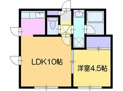 ニーナガーデンマナー(1LDK/2階)の間取り写真