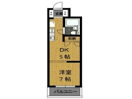 大森南マンション(1DK/4階)の間取り写真