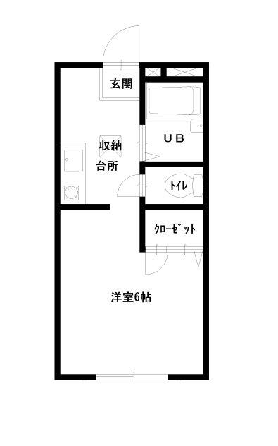 ダイヤモンドメゾン中里(1K/1階)の間取り写真