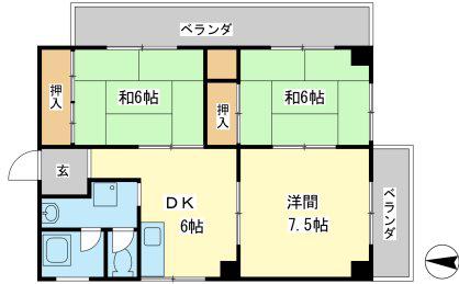 コーポラスエル(3DK/5階)の間取り写真