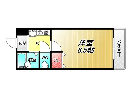 コンフォート布施(1K/3階)の間取り写真