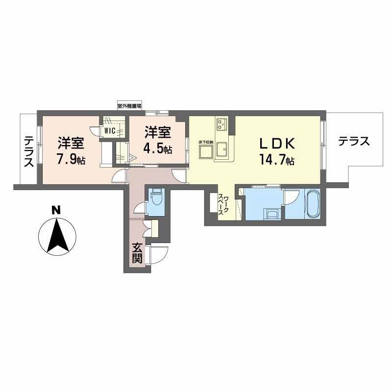 南海高野線 沢ノ町駅 徒歩9分 3階建 築2年(2LDK/1階)の間取り写真