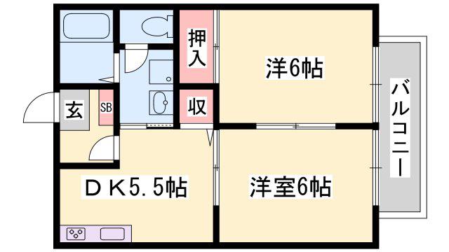 サンライズM(2DK/1階)の間取り写真