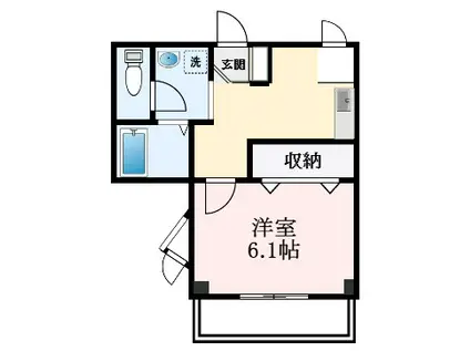 ヴィラナカヤマ(1K/2階)の間取り写真