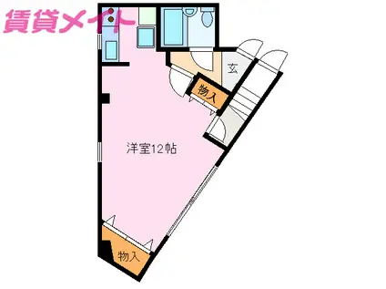 大山ビル(ワンルーム/3階)の間取り写真