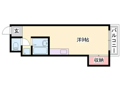 レジデンス西庄(ワンルーム/2階)の間取り写真