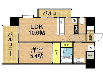 FELICE KURUME CITY(1LDK/5階)の間取り写真