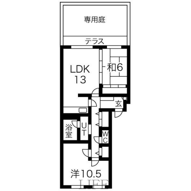 平岸ハウス(2LDK/1階)の間取り写真