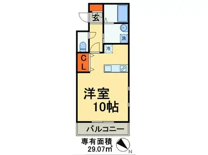 金太郎ヒルズ27(ワンルーム/5階)の間取り写真