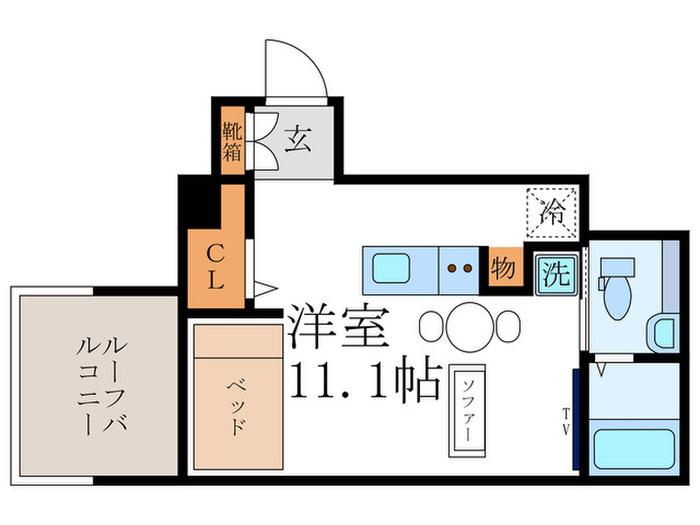 COTO GLANCE 御所北(ワンルーム/2階)の間取り写真