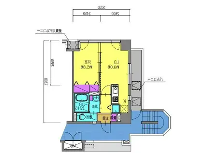ヴェルニータワー(1LDK/10階)の間取り写真