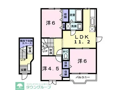 ブルースカイII(3LDK/2階)の間取り写真