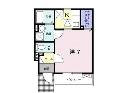 雅 ーみやびー(1K/1階)の間取り写真