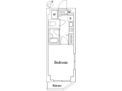 菱和パレス千歳烏山(1K/2階)の間取り写真