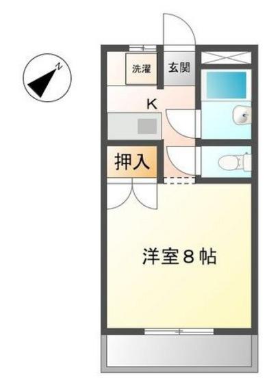 フォレストコーポ(1K/2階)の間取り写真