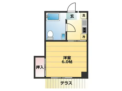 西が丘レヂデンス(1K/1階)の間取り写真