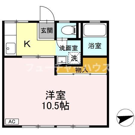 パナハイツ緑岡(1K/1階)の間取り写真