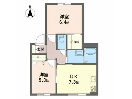 ルーチェ新宿(2DK/1階)の間取り写真