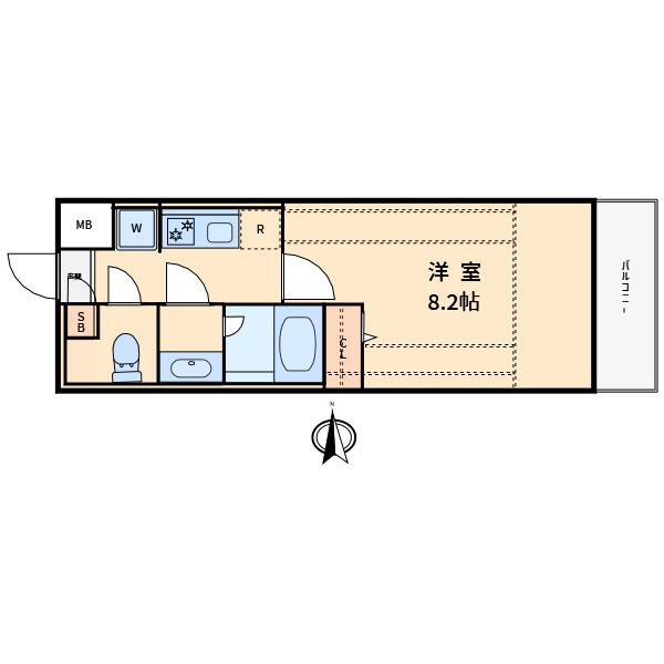 コンテント府中(1K/6階)の間取り写真