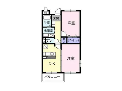 グラン・エトワール(2DK/3階)の間取り写真