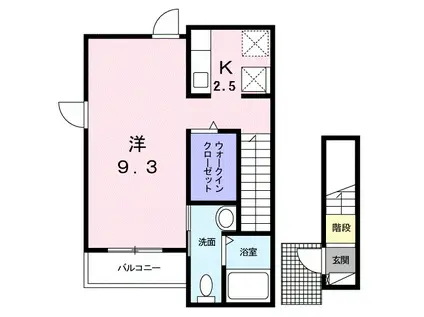 ラフォレスタ(1K/2階)の間取り写真