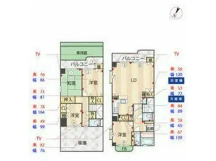 リフィーネめじろ台(4DK/1階)の間取り写真