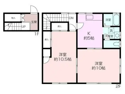 根岸店舗I(2DK/2階)の間取り写真